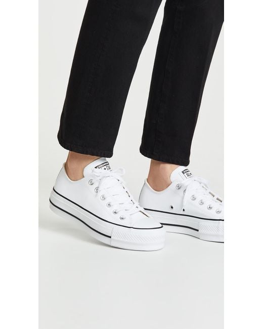 Converse Chuck Taylor All Star Lift Canvas Low Top in White/Black (White) -  Save 79% - Lyst