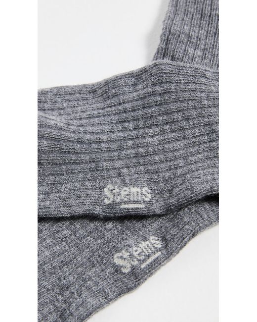 Stems Gray Cloud Cashmere Crew Socks