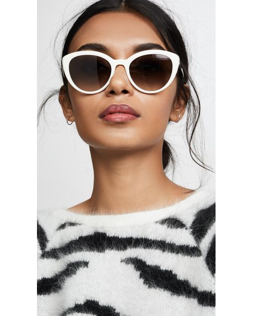 Prada Classic Cat Eye Sunglasses in White | Lyst