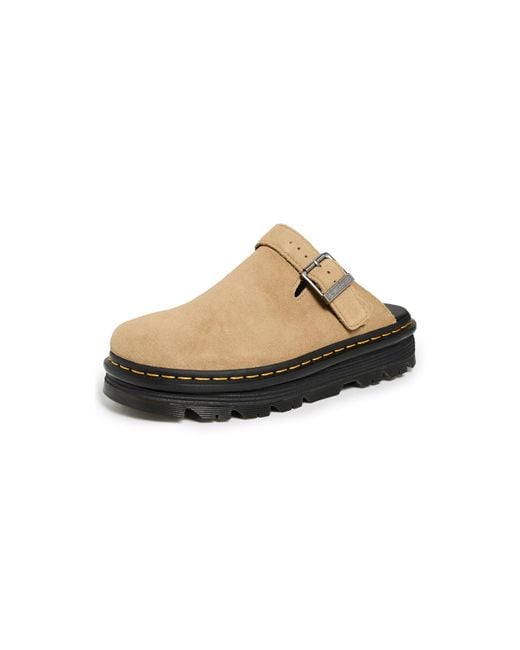 Dr. Martens Black Zebzag Mule Suede Clogs