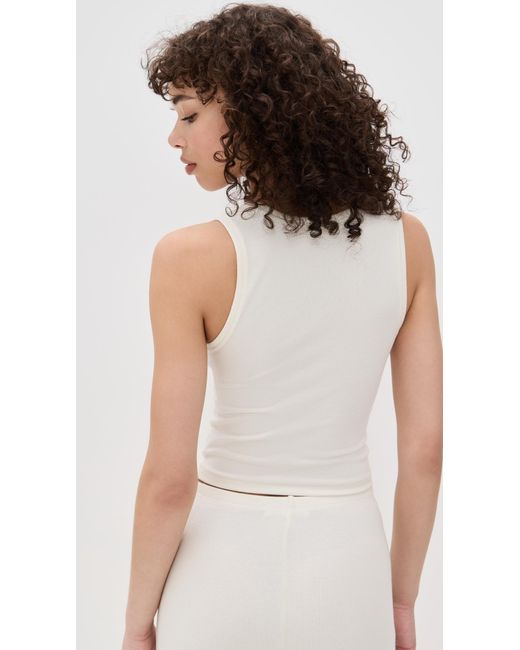 ÉTERNE White Square Neck Tank