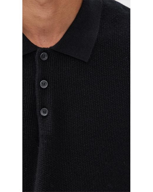 Taylor Stitch Black The Newton Sweater Polo for men