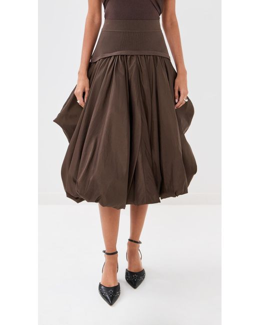 Jonathan Simkhai Brown Corinn Midi Skirt