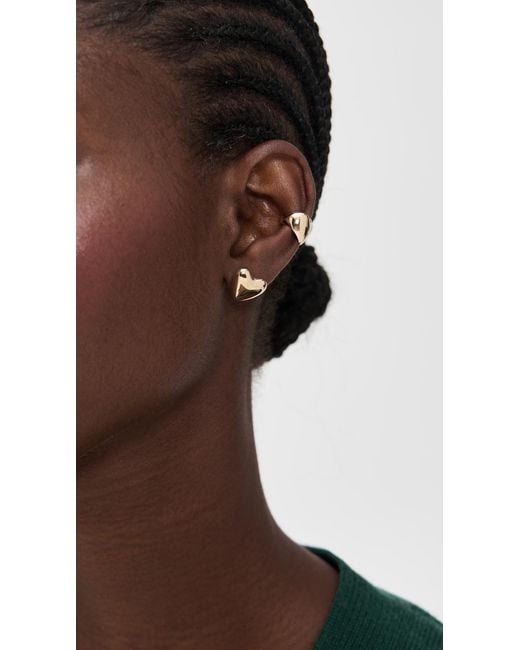 Annika Inez White Mini Heart Studs