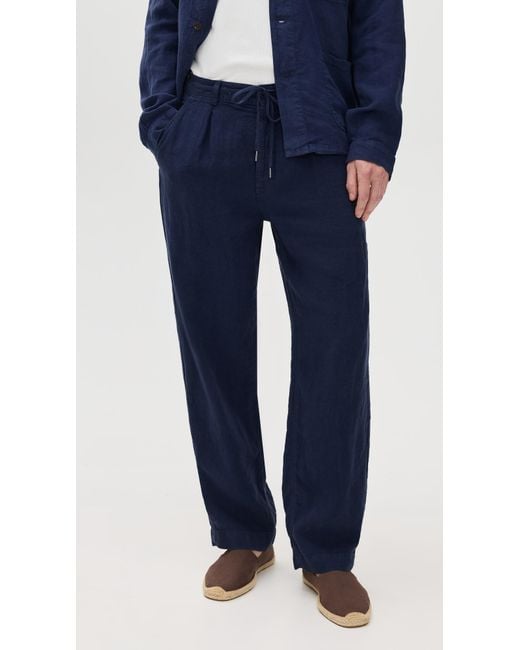 Polo Ralph Lauren Blue Linen Easy Pants for men