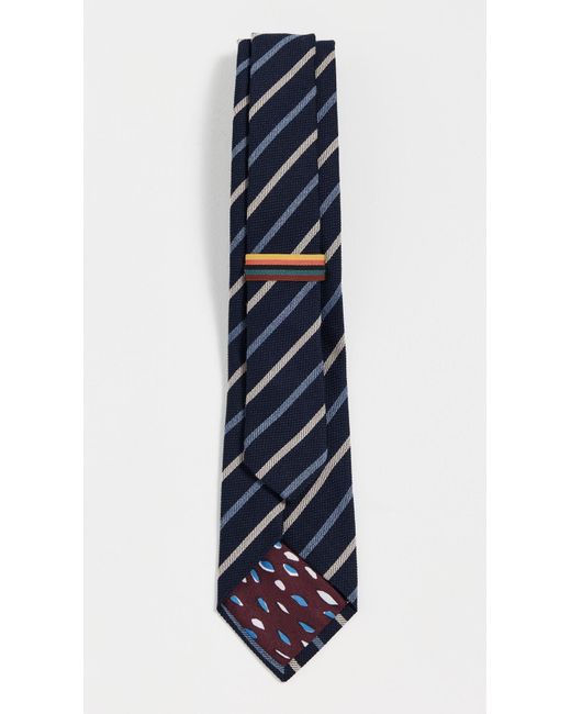 Paul Smith Blue Wool Stripe Tie for men