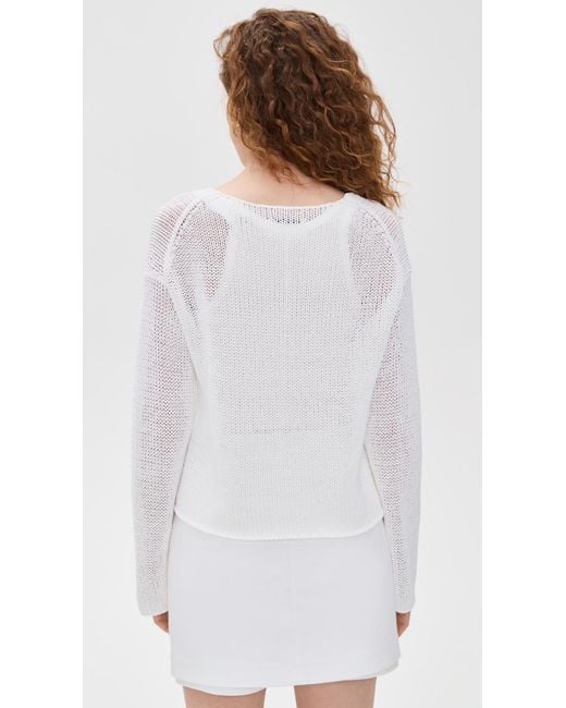 Vince White Coated Cotton Pullover