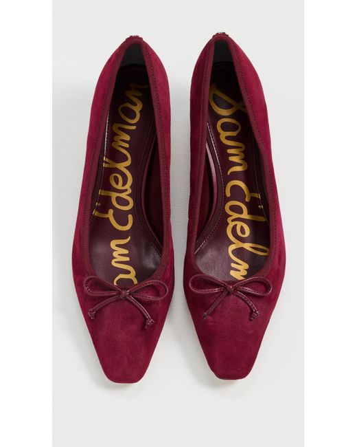 Sam Edelman Red Rinda Suede Ballet Heels