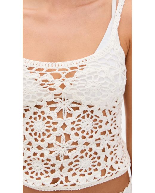 Frankie's Bikinis Black Seaside Crochet Tank