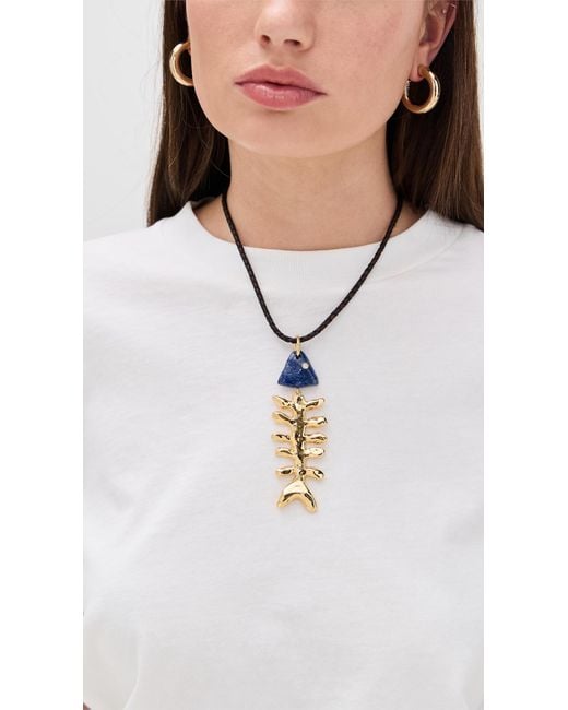 Eliou Blue Fish Bone Necklace