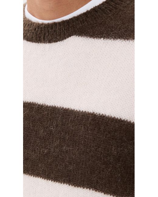 Closed Black Stripe Crewneck Jumper for men