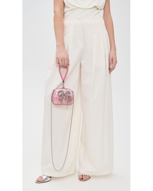 Self-Portrait Pearl Top Handle Clutch Bag in Pink | Lyst