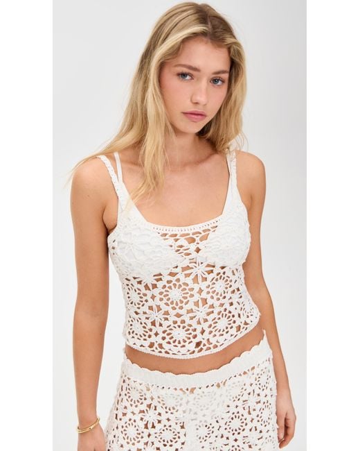 Frankie's Bikinis Black Seaside Crochet Tank