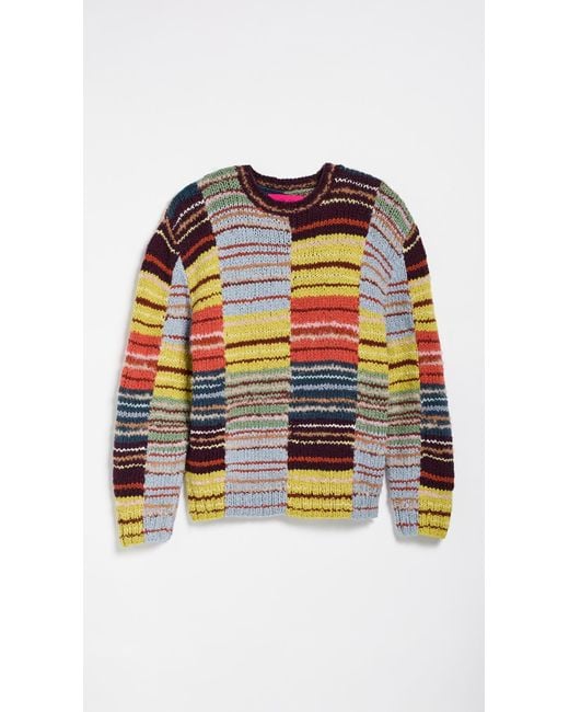 The Elder Statesman Multicolor Patchwork Scrap Crew Pullover