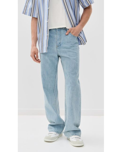 Jonathan Simkhai Blue Poe Wide Leg Jeans for men