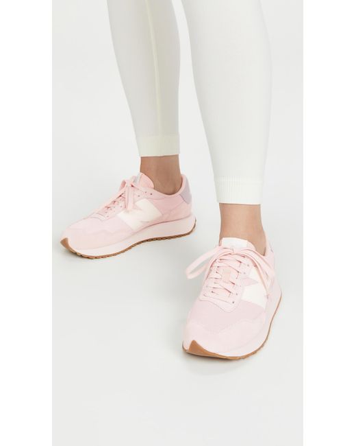 New Balance 237 Lace Up Sneakers in Pink | Lyst