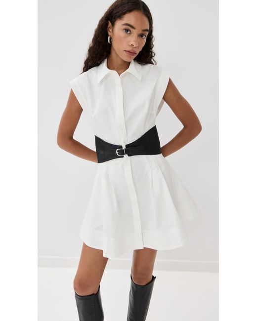 Jonathan Simkhai White Adler Belted Mini Dress