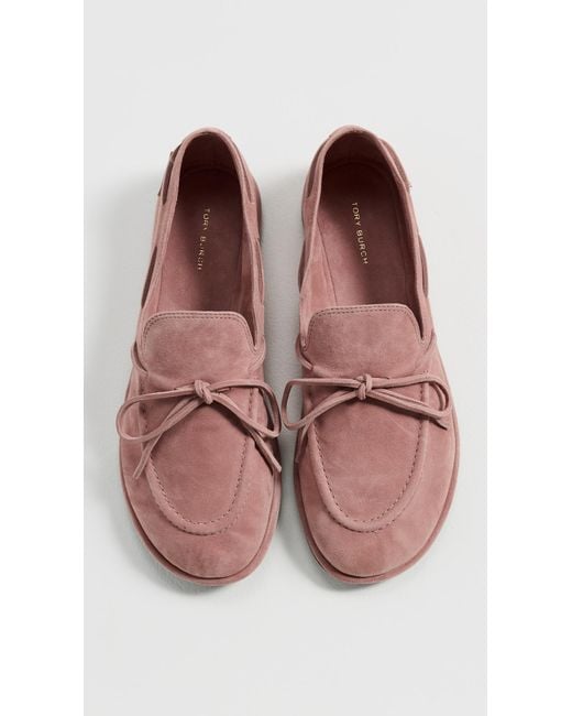 Tory Burch Boat Shoes in Pink | Lyst