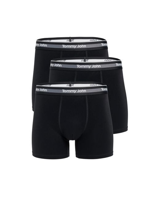 Tommy John Black Comfort Micro 4 Boxer Briefs 3 Pack for men