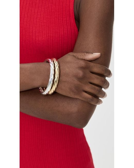 Argento Vivo Metallic Tt Twist Bangle Set