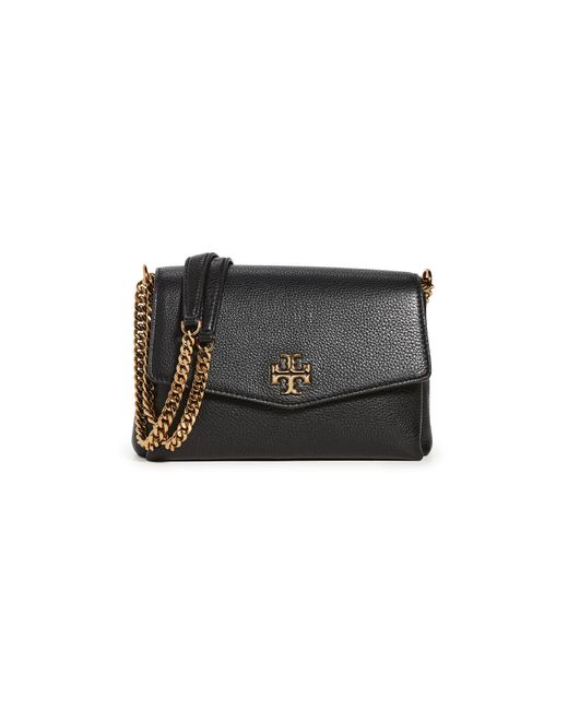 Tory Burch Leather Kira Pebbled Small Convertible Shoulder Bag in Black ...