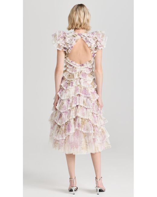 Needle & Thread Natural Wisteria Ruffle Lace Ballerina Dress