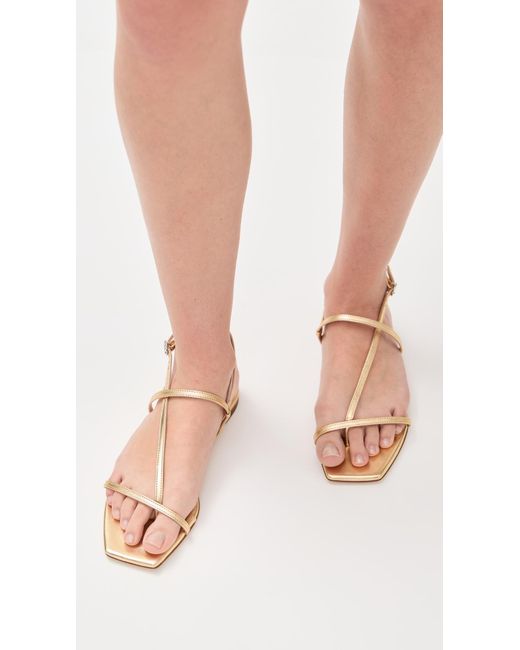 Aeyde White Ella Nappa Leather Laminated Sandals