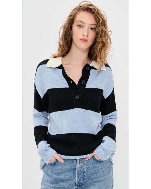 Moon River Black Striped Collar Pullover Sweater
