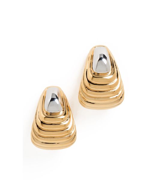 Missoma Metallic Wavy Ridge Oversized Stud Earrings