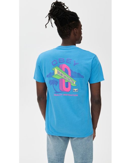 Obey Blue Dream Construction Tee for men