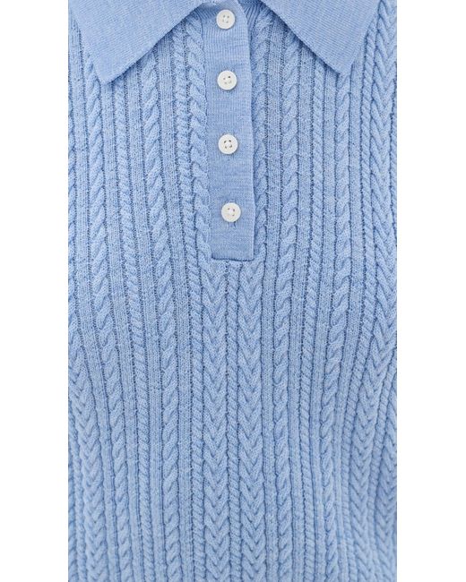 GOOD AMERICAN Blue The Micro Cable Polo