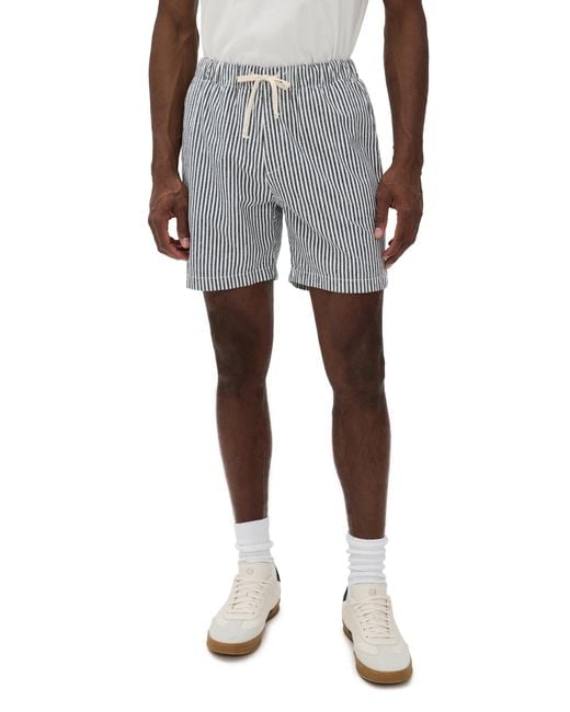 Save Khaki Black Hemp Stripe Easy Shorts 6 for men