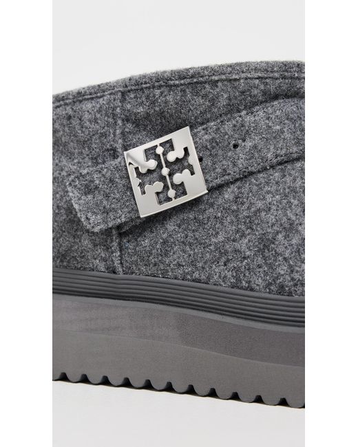 Tory Burch Gray Mellow Shearling Platform Boots