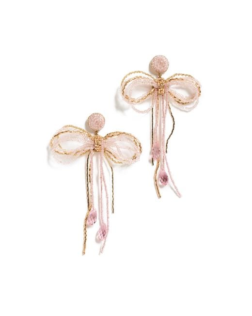 Deepa Gurnani Pink Coquette Earrings