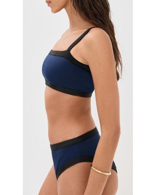 Sea Blue Panna Color Block Reversible Bikini Bottoms