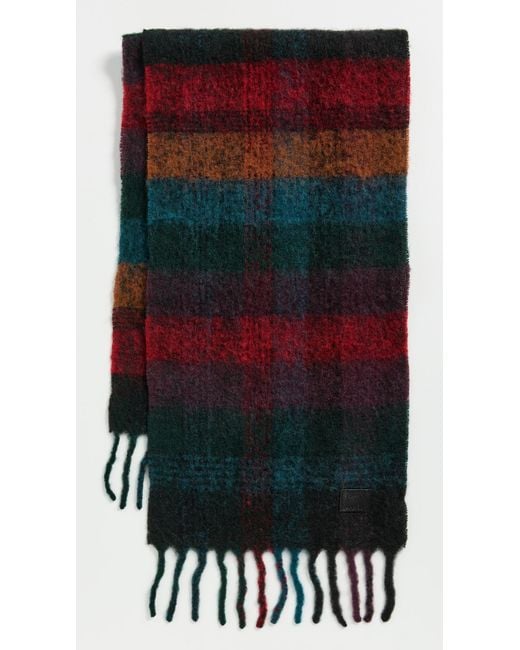 Paul Smith Red Chunky Check Scarf for men