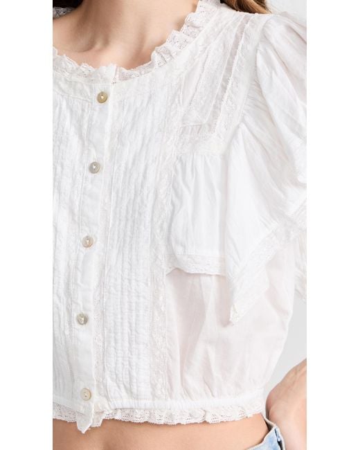 LoveShackFancy White Nora Top