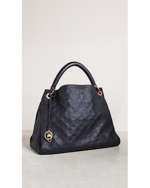 LOUIS VUITTON Artsy MM Empreinte Leather Shoulder Bag Navy Blue