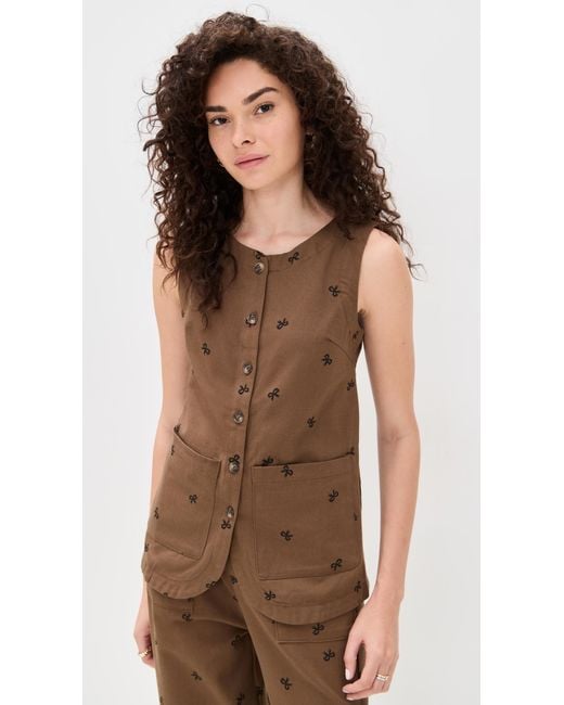 Little Lies Brown Bow Pattern Vest