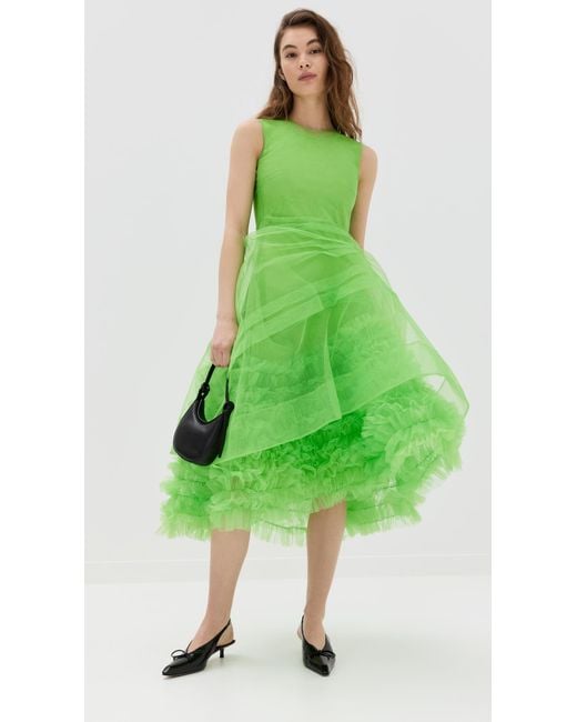 Molly Goddard Green Asher Dress