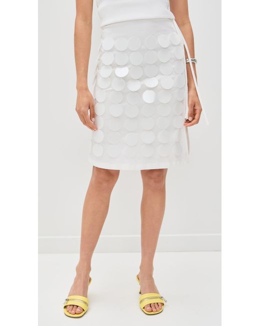 MSGM White Paillettes Skirt