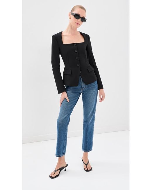 Jonathan Simkhai Black Marlowe U-Neck Jacket