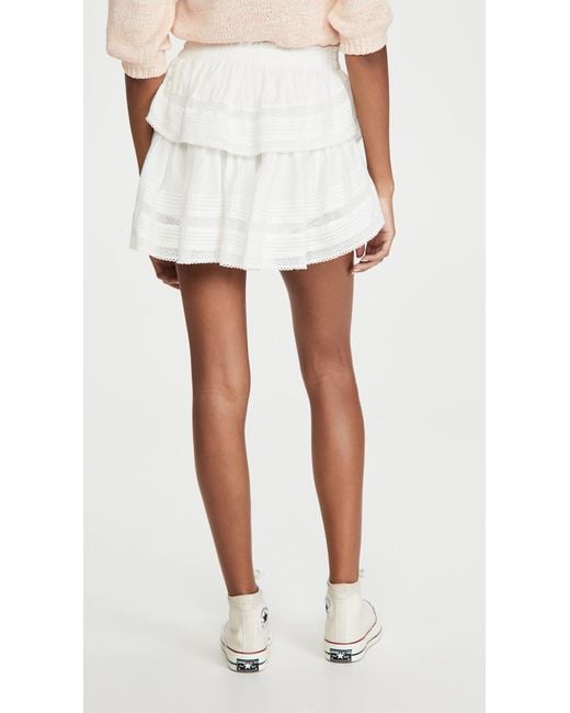 LoveShackFancy White Ruffle Mini Skirt