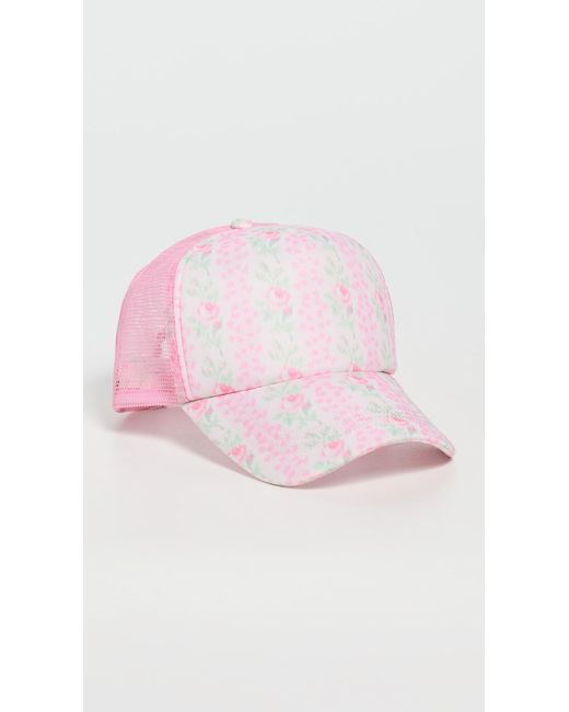 LoveShackFancy Pink Joni Trucker Hat