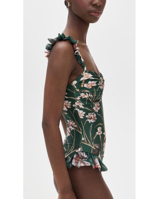 PATBO Black Botanic Retro Flutter One Piece