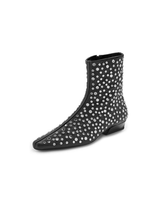 Staud Black Wally Flat Ankle Boots