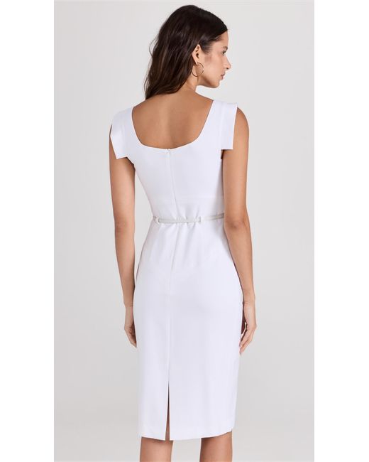 Black Halo Jackie O Belted Dress in White | Lyst