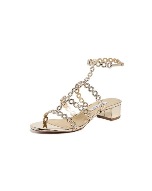Aquazzura White Infinity Chain Sandals 35Mm