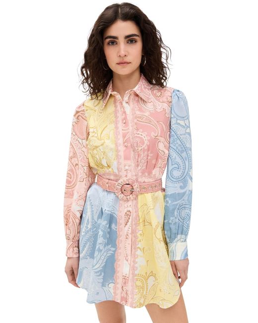 Hemant & Nandita Multicolor Short Dress With Buckle Belt