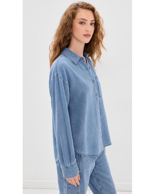 Z Supply Blue Perfect Twill Button Up